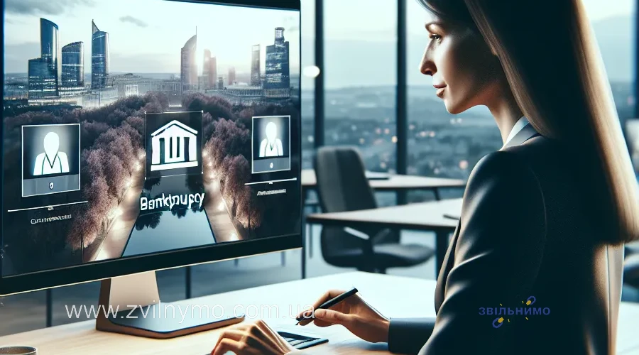 Иллюстрация к разделу “Онлайн супровід банкрутства: цифрова трансформація юридичних послуг” в статье “ТОП 3 переваги онлайн супроводу банкрутства через мобільний додаток”