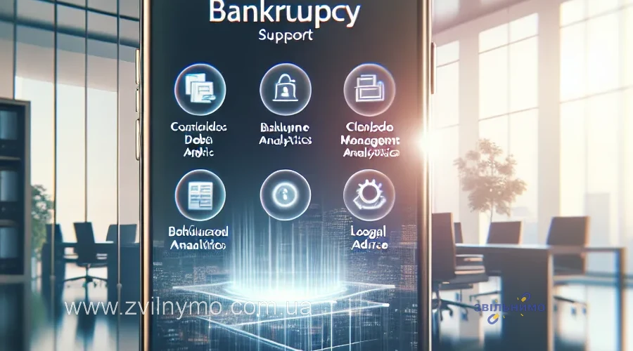 Иллюстрация к разделу "Як впровадити онлайн супровід банкрутства через мобільний додаток: покроковий гайд" в статье "ТОП 3 переваги онлайн супроводу банкрутства через мобільний додаток"