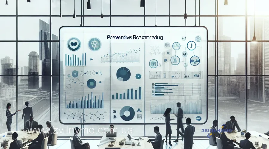 Иллюстрация к разделу «Як впровадити превентивну реструктуризацію у 2025 році: покрокова інструкція» у статті «Судова практика 2025- нові рішення щодо реструктуризації боргів в Україні»