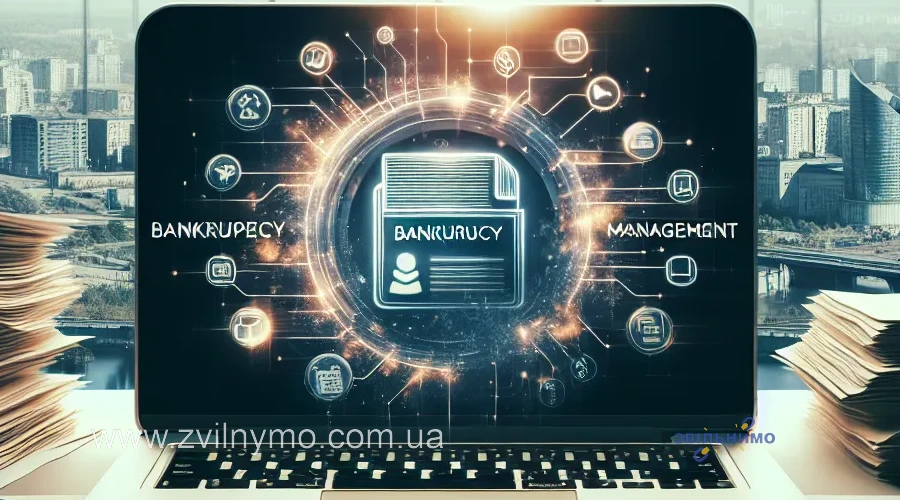 Иллюстрация к разделу «Юридичний супровід банкрутства онлайн» у статті «Цифровізація юридичних послуг - нові можливості онлайн супроводу банкрутства в Україні»