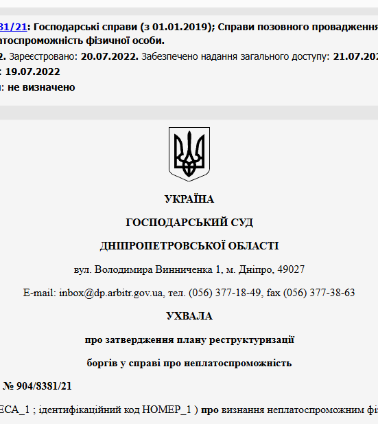 Судове рішення №904/8381/21