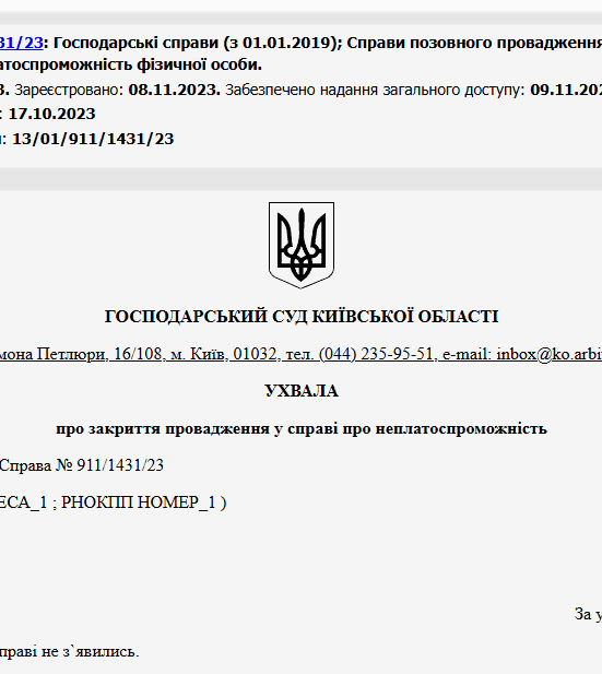 Судове рішення №911/1431/23