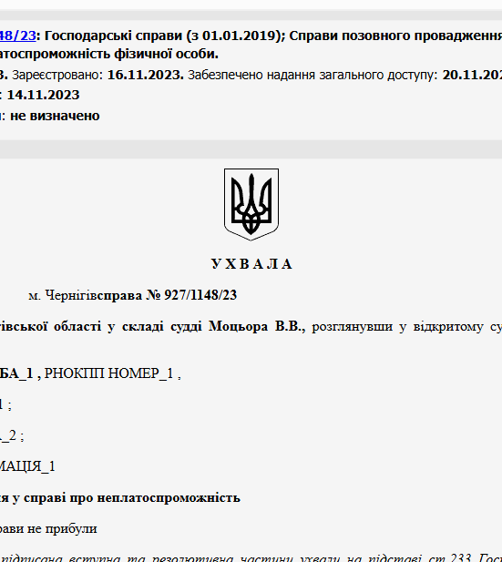 Судове рішення №927/1148/23