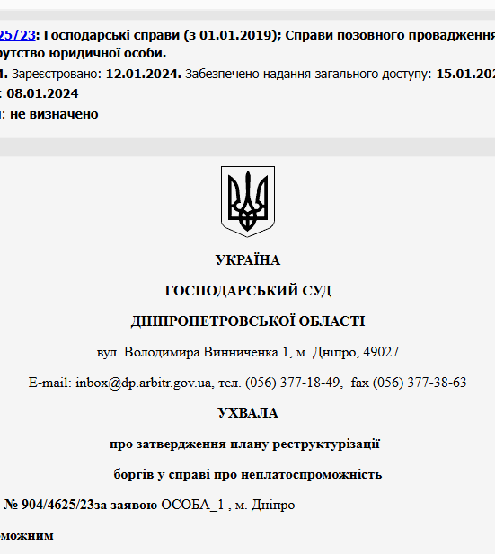 Судове рішення №904/4625/23