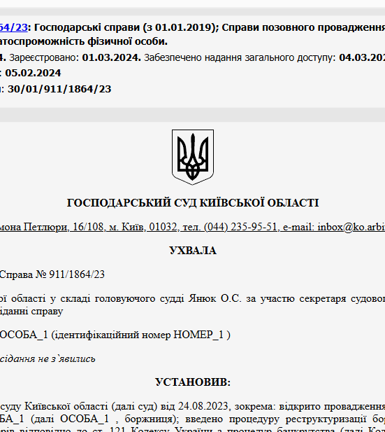 Судове рішення №911/1864/23
