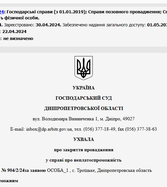 Судове рішення №904/2/24