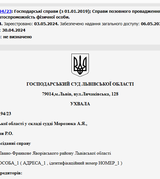 Судове рішення №914/3194/23