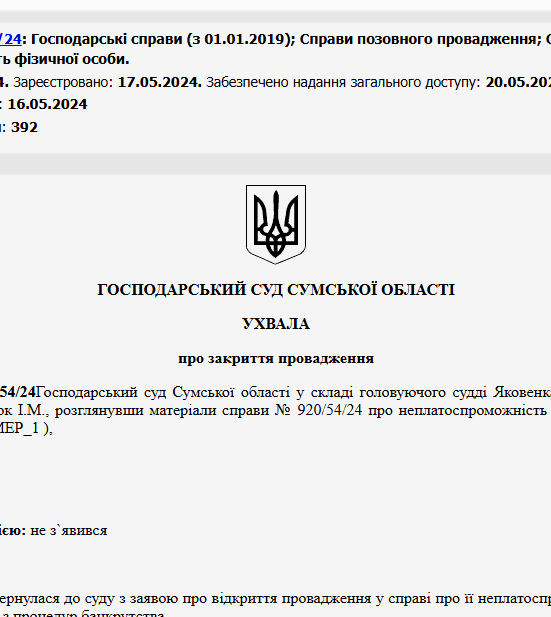 Судове рішення №920/54/24