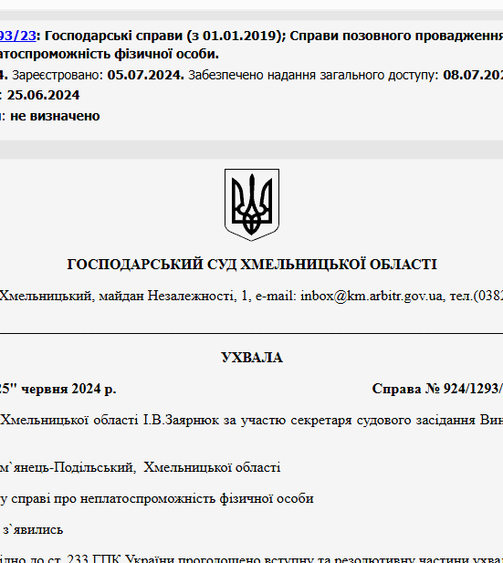 Судове рішення №924/1293/23