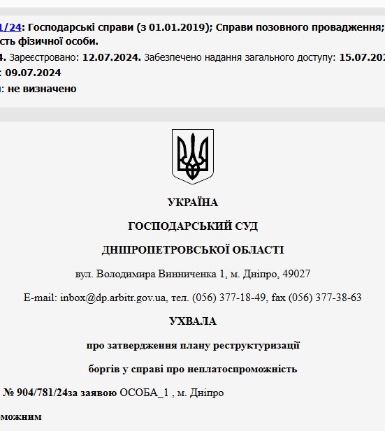 Судове рішення №904/781/24
