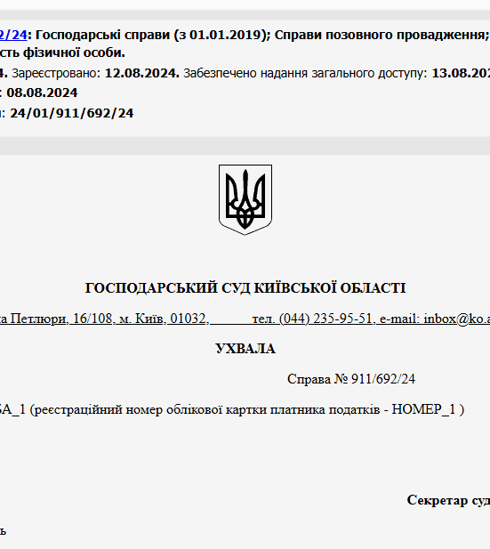 Судове рішення №911/692/24