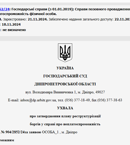 Судове рішення №904/2852/24