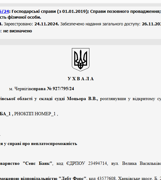 Судове рішення №927/795/24