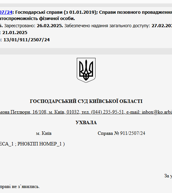 Судове рішення №911/2507/24