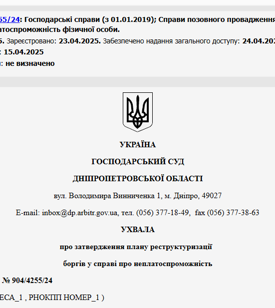 Судове рішення №904/4255/24