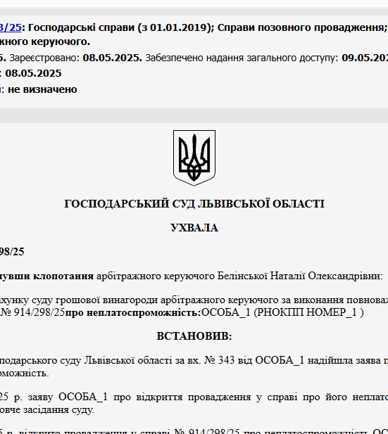 Судове рішення №914/298/25