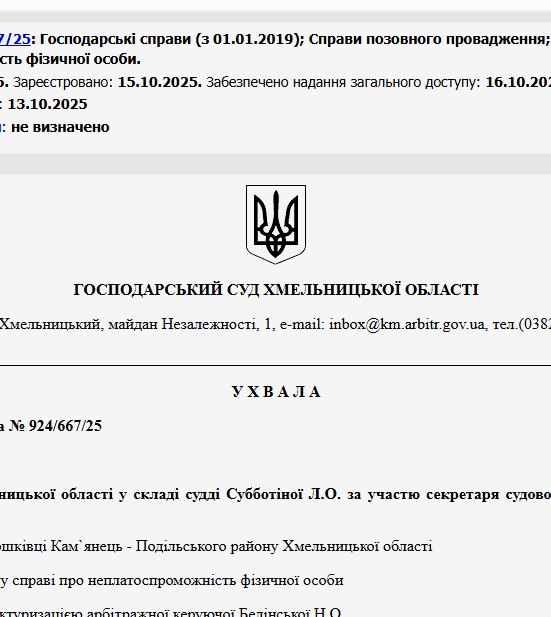 Судове рішення №924/667/25