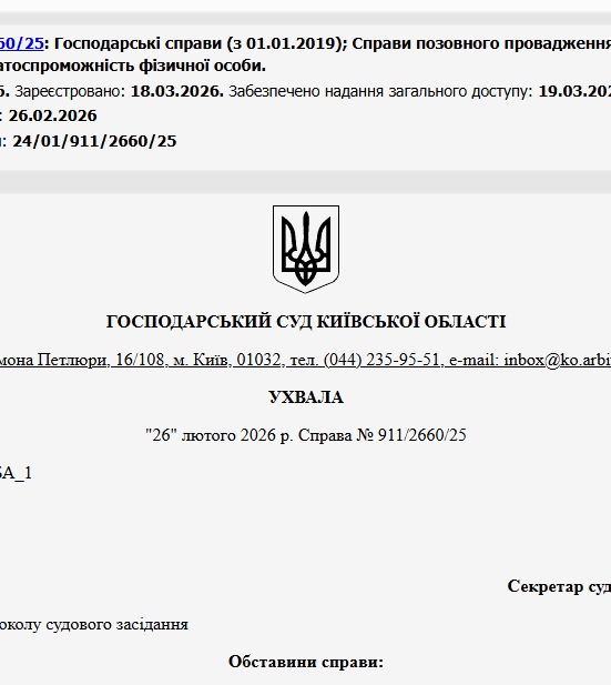Судове рішення №911/2660/25