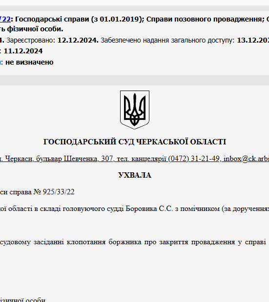 Судове рішення №925/33/22