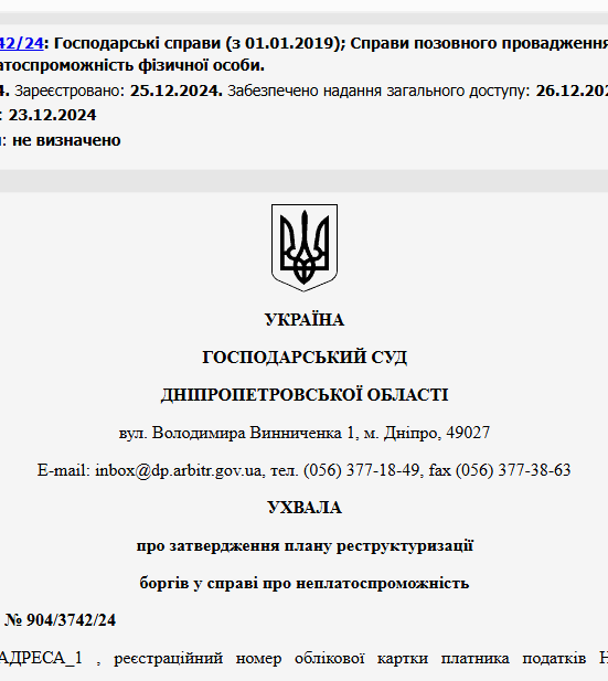 Судове рішення №904/3742/24