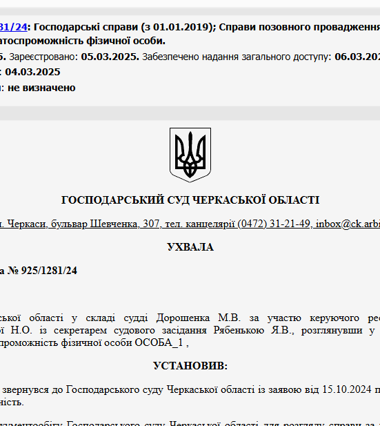 Судове рішення №925/1281/24