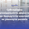 Субсидіарна відповідальність директора при банкрутстві компанії: як уникнути ризиків