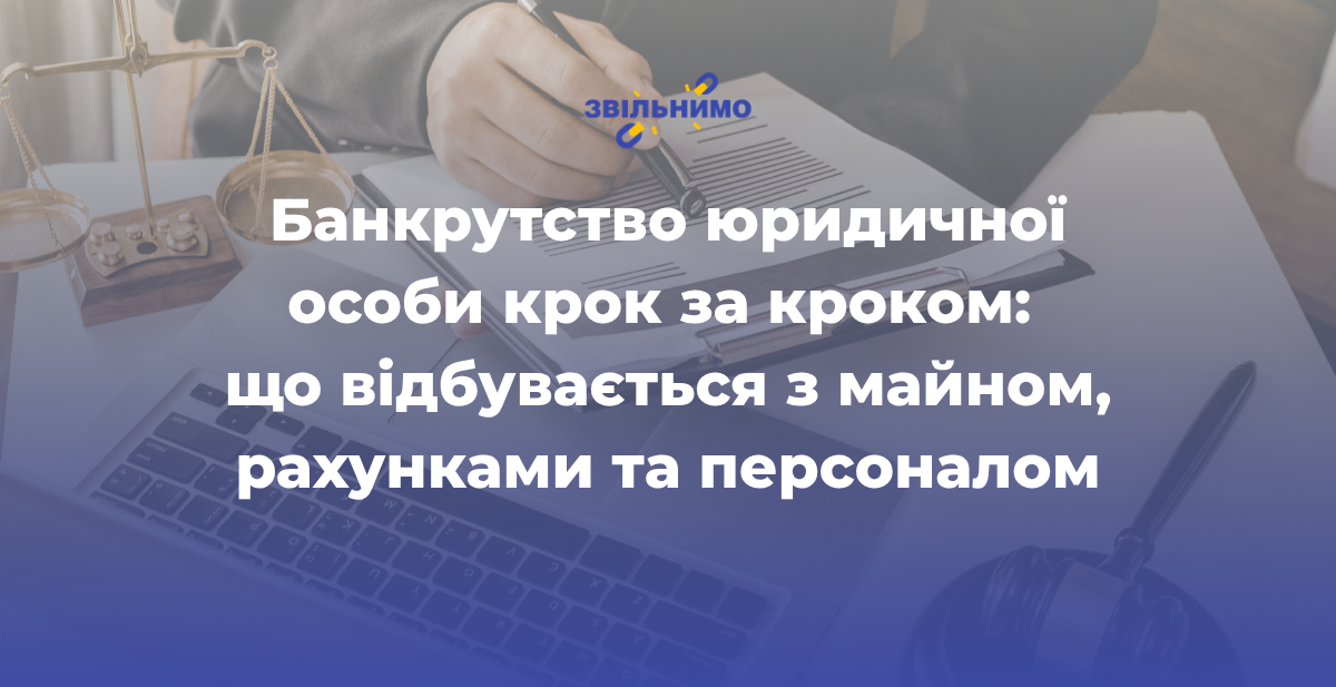Банкрутство юридичної особи крок за кроком: що відбувається з майном, рахунками та персоналом
