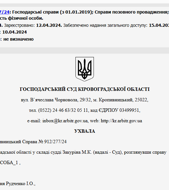 Судове рішення №912/277/24