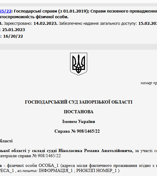 Судове рішення №908/1465/22