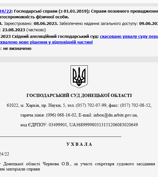 Судове рішення №905/1024/22