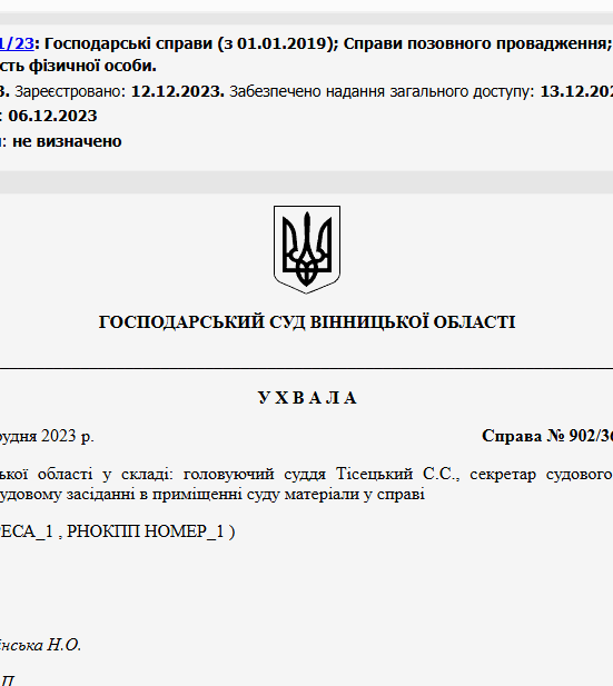 Судове рішення №902/361/23