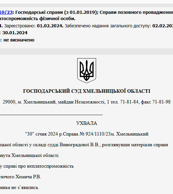 Судове рішення №924/1110/23