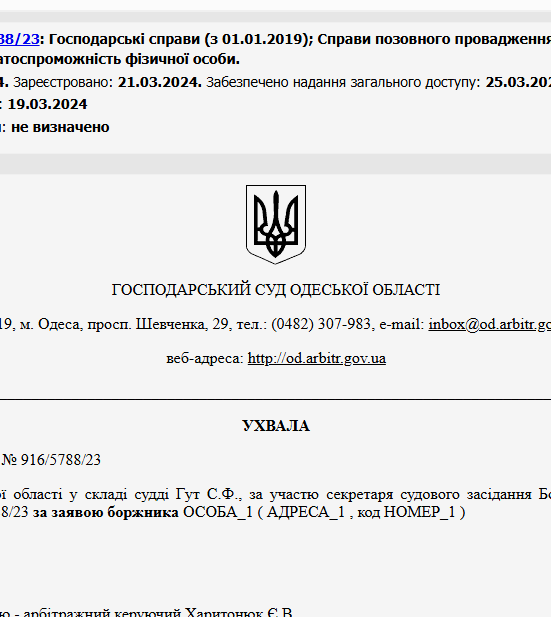 Судове рішення №916/5788/23