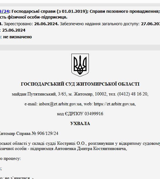 Судове рішення №906/129/24