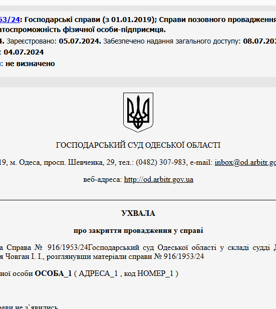 Судове рішення №916/1953/24
