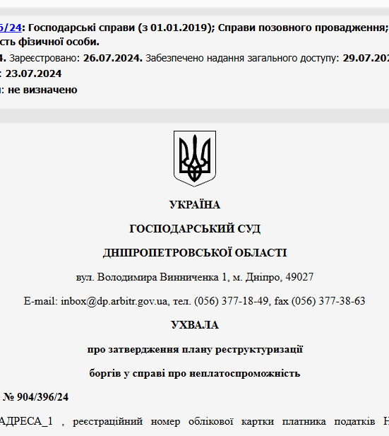 Судове рішення №904/396/24