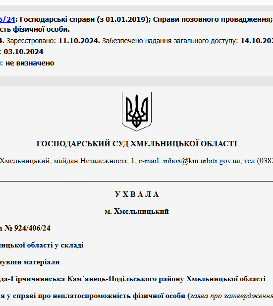 Судове рішення №924/406/24