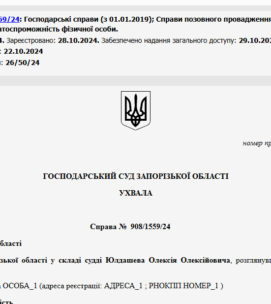 Судове рішення №908/1559/24