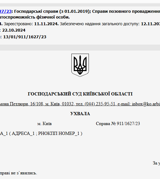Судове рішення №911/1627/23