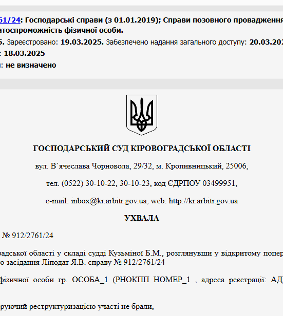 Судове рішення №912/2761/24