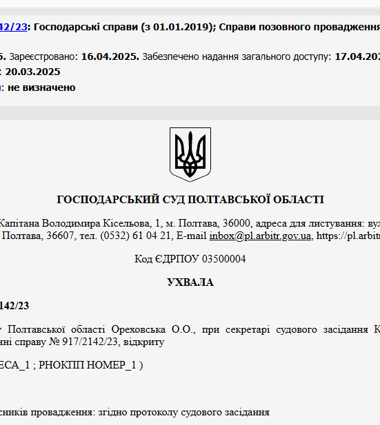 Судове рішення №917/2142/23