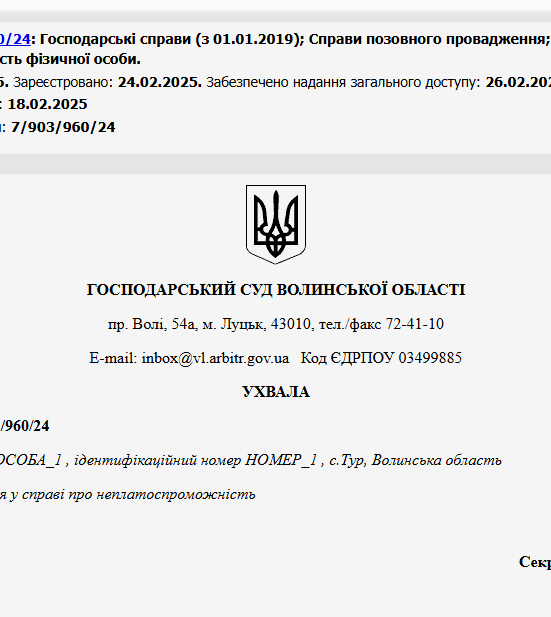 Судове рішення №903/960/24