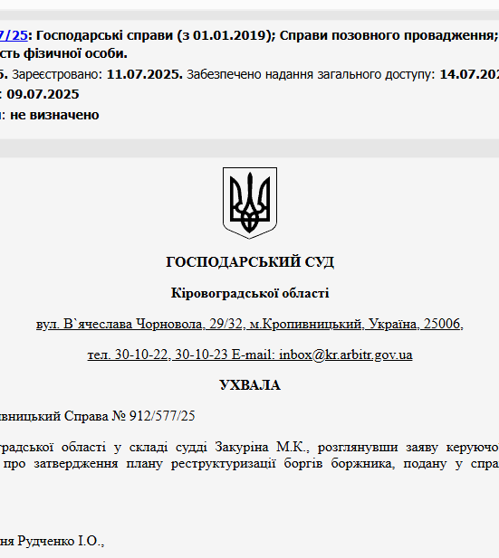 Судове рішення №912/577/25
