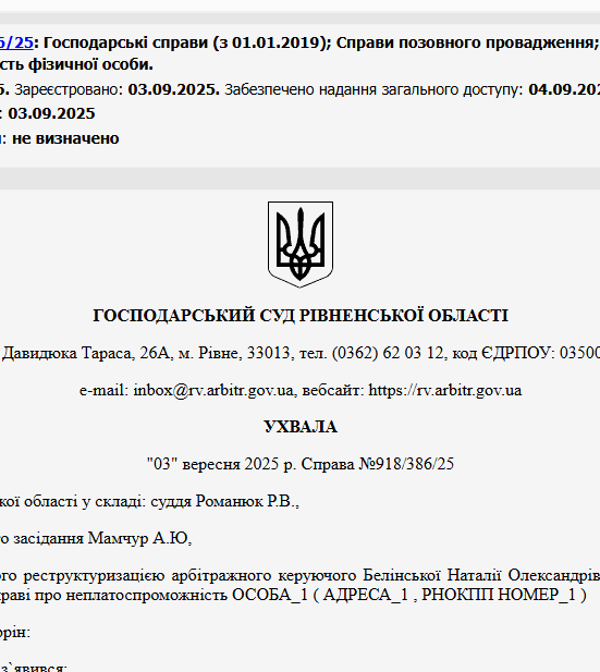 Судове рішення №918/386/25
