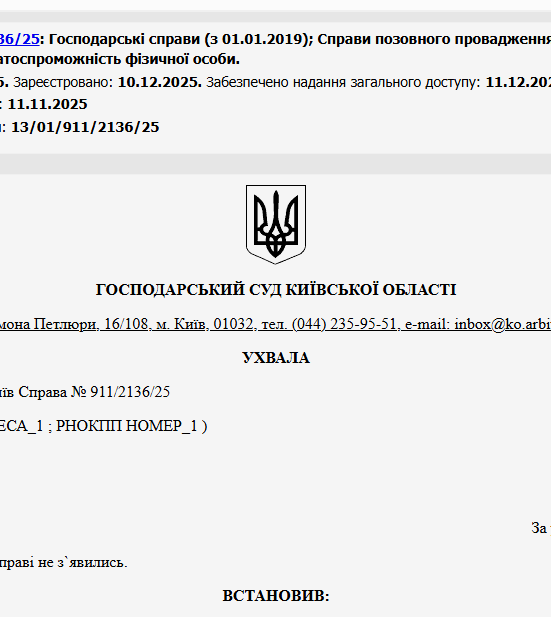 Судове рішення №911/2136/25