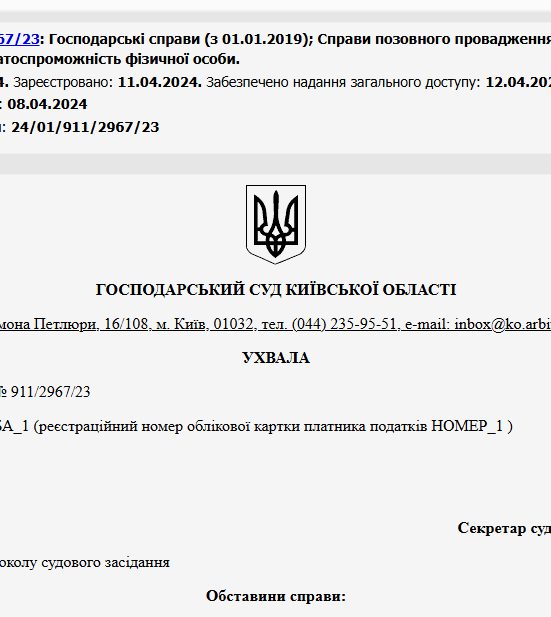 Судове рішення №911/2967/23