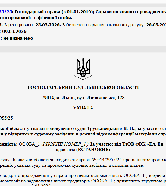 Судове рішення №914/2955/25